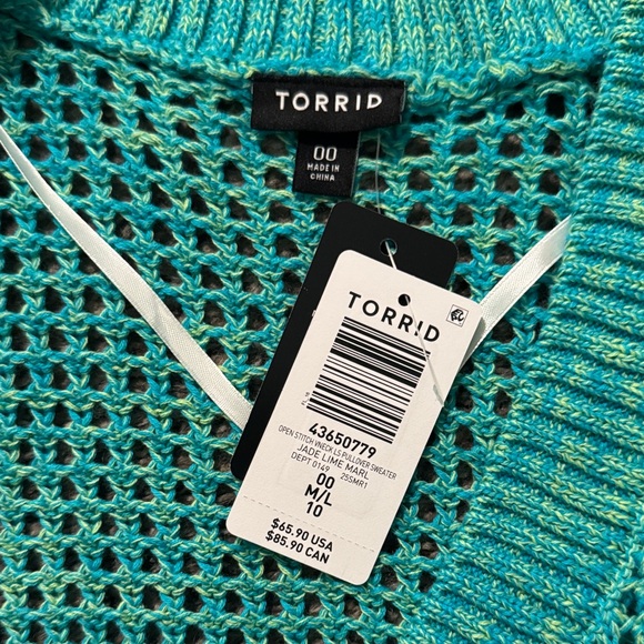 Torrid Teal V-Neck Sweater - Picture 8 of 11